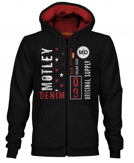 Motley Denim Bodmin Hoodie Black - Pulovere & hanorace - Pulovere & Hanorace Bărbați Mărimi Mari