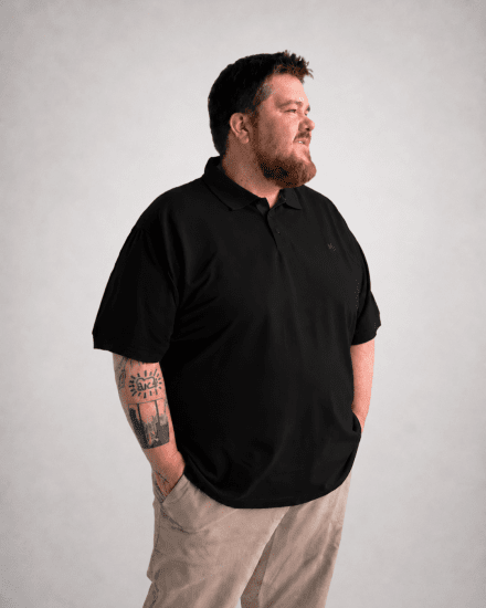 Motley Denim Bratislava Polo Black - Tricouri polo - Tricouri Polo Bărbați Mărimi Mari