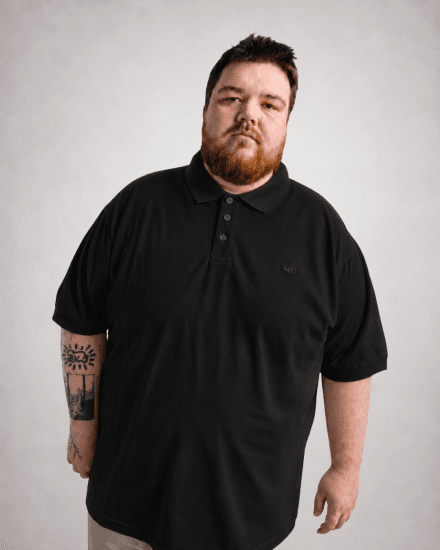 Motley Denim Bratislava Polo Black - Tricouri polo - Tricouri Polo Bărbați Mărimi Mari