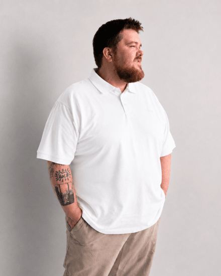 Motley Denim Bratislava Polo White - Tricouri polo - Tricouri Polo Bărbați Mărimi Mari