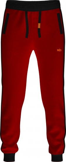 Motley Denim Bremen Sweatpants Red/Black - Pantaloni trening - Pantaloni Trening Bărbați Mărimi Mari