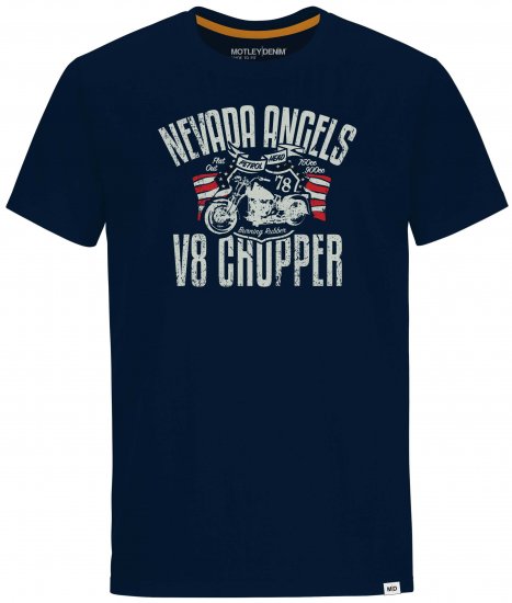 Motley Denim Cambridge T-shirt Navy - Tricouri - Tricouri Bărbați Mărimi Mari