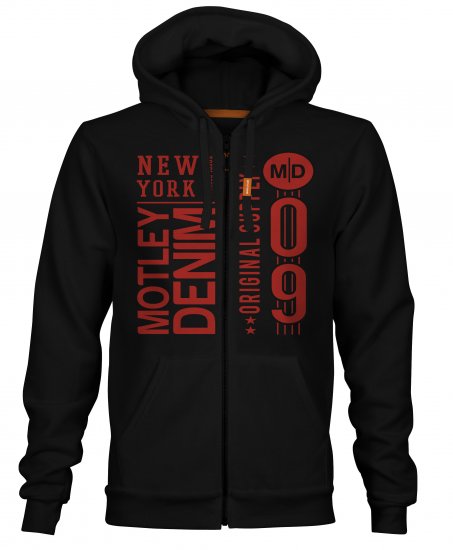 Motley Denim Camden Hoodie Black - Pulovere & hanorace - Pulovere & Hanorace Bărbați Mărimi Mari
