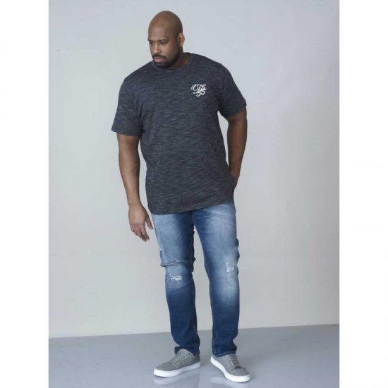 D555 Chalmer Couture Space Dye T-shirt Black - Tricouri - Tricouri Bărbați Mărimi Mari