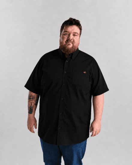 Motley Denim Zagreb Cămașă cu mânecă scurtă Negru - Cămăși - Cămăși Bărbați Mărimi Mari