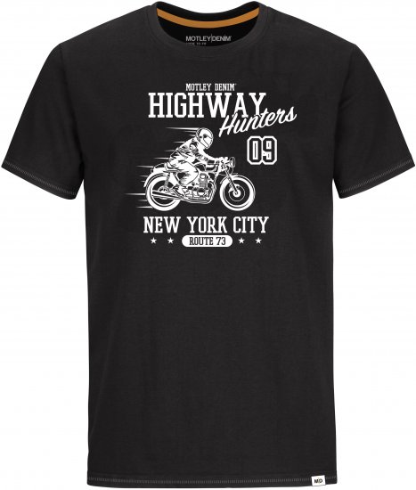 Motley Denim Chilton T-Shirt Black - Tricouri - Tricouri Bărbați Mărimi Mari