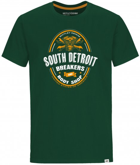 Motley Denim T-shirt Chiswick Racing Green - Tricouri - Tricouri Bărbați Mărimi Mari