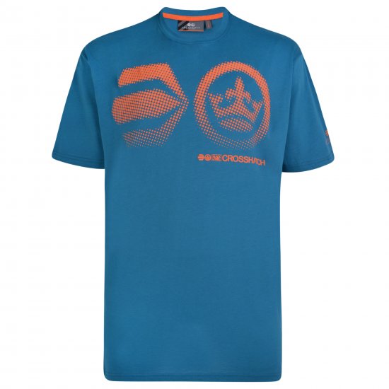 Crosshatch Kravtar T-shirt Blue - Tricouri - Tricouri Bărbați Mărimi Mari