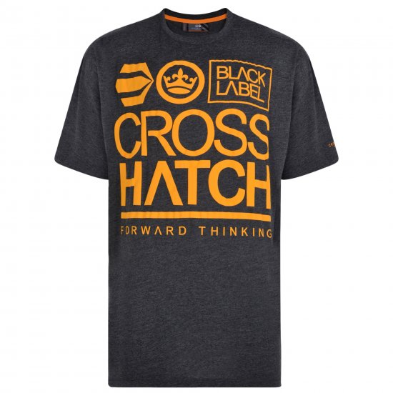 Crosshatch Large Go T-shirt Charcoal - Tricouri - Tricouri Bărbați Mărimi Mari