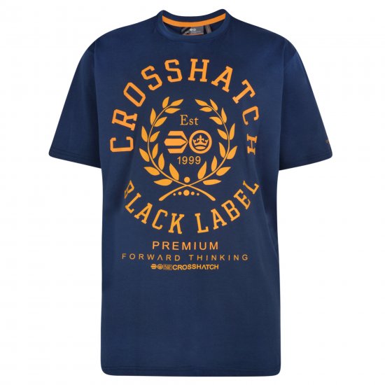 Crosshatch Laygos T-shirt Navy - Tricouri - Tricouri Bărbați Mărimi Mari