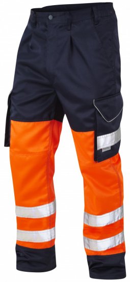 Leo Bideford Cargo Pants Hi-Vis Orange/Navy - Haine de lucru - Haine de lucru Bărbați Mărimi Mari