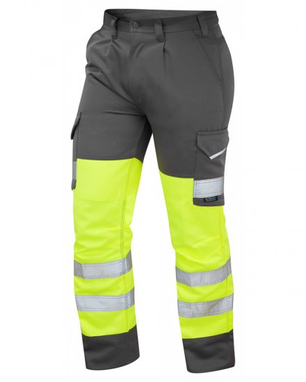 Leo Bideford Cargo Pants Hi-Vis Yellow/Grey - Haine de lucru - Haine de lucru Bărbați Mărimi Mari