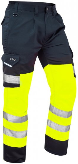 Leo Bideford Cargo Pants Hi-Vis Yellow/Navy - Haine de lucru - Haine de lucru Bărbați Mărimi Mari