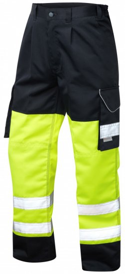 Leo Bideford Cargo Pants Hi-Vis Yellow/Navy - Haine de lucru - Haine de lucru Bărbați Mărimi Mari