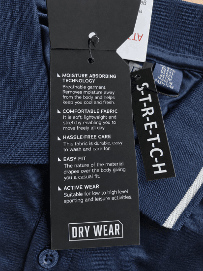 D555 Hinckley Stretch Polo With Contrast Tipping Collar Navy - Tricouri polo - Tricouri Polo Bărbați Mărimi Mari