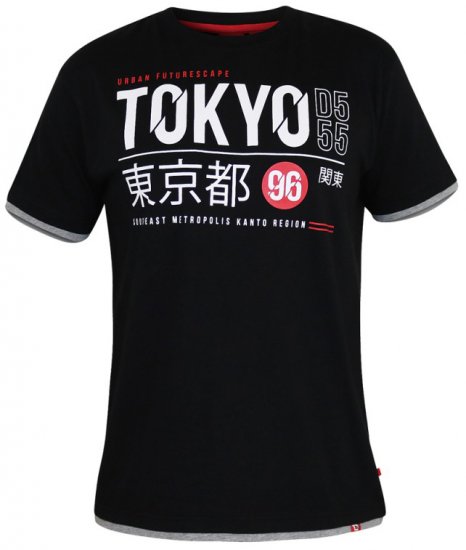D555 Darnell T-shirt Black - Tricouri - Tricouri Bărbați Mărimi Mari