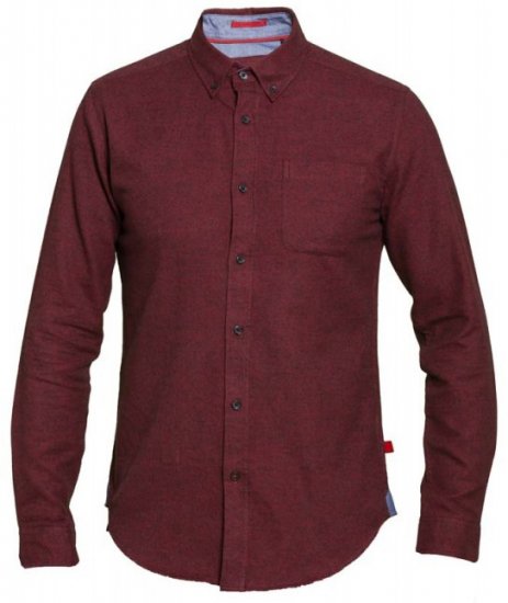D555 Dawson Textured Shirt Dark Red - Cămăși - Cămăși Bărbați Mărimi Mari