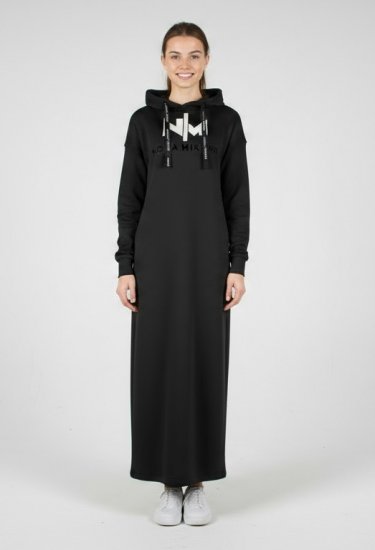 Nora Mikken MARI Maxi Hoodie Dress Black - Pulovere & hanorace - 