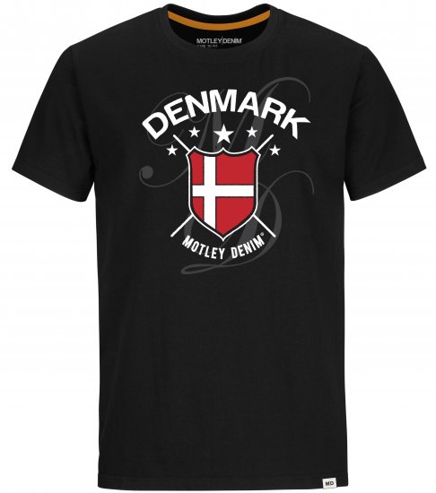 Motley Denim Denmark T-shirt Black - Tricouri - Tricouri Bărbați Mărimi Mari