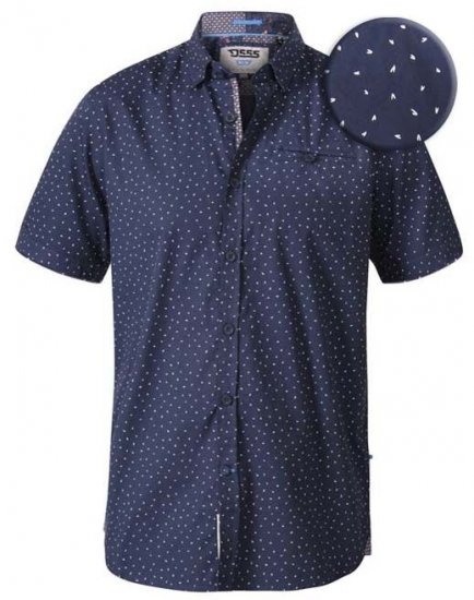 D555 Derwent Short Sleeve Shirt Navy - Cămăși - Cămăși Bărbați Mărimi Mari