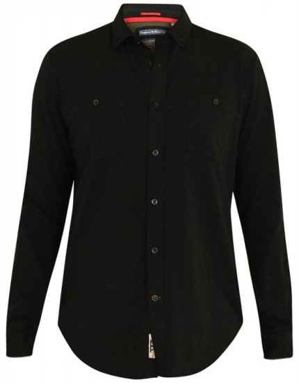 D555 Donnie Long Sleeve Jersey Shirt Black - Cămăși - Cămăși Bărbați Mărimi Mari