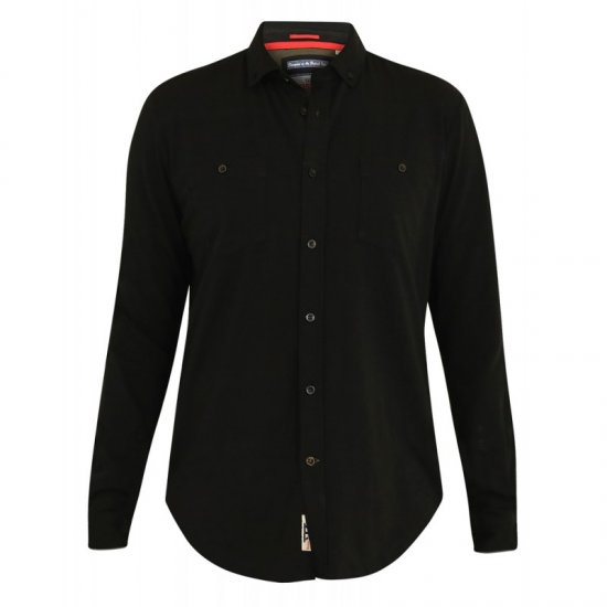 D555 Donnie Long Sleeve Jersey Shirt Black - Cămăși - Cămăși Bărbați Mărimi Mari
