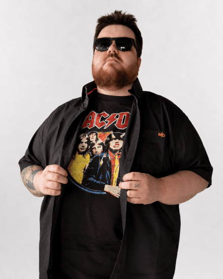 D555 Hugh Official ACDC Highway To Hell Tricou cu Imprimeu Negru - Tricouri - Tricouri Bărbați Mărimi Mari