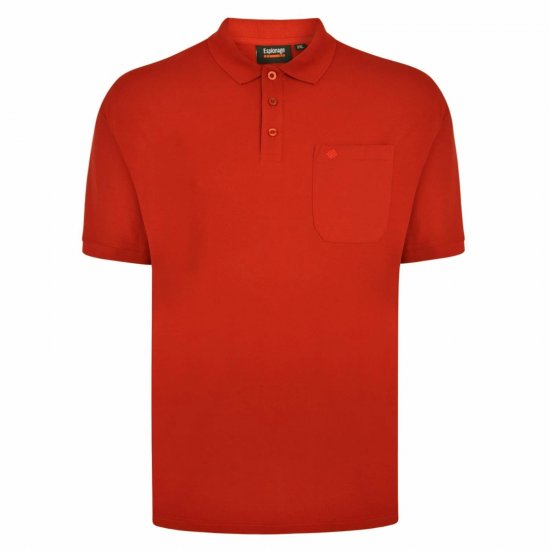 Espionage P074C Tricou Polo cu Mânecă Scurtă Teracotă - Tricouri polo - Tricouri Polo Bărbați Mărimi Mari
