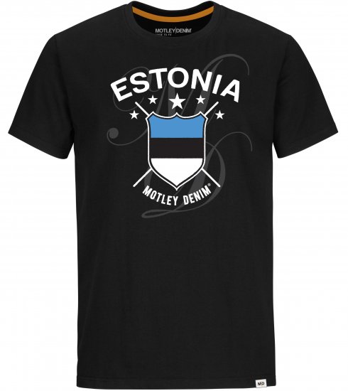 Motley Denim Estonia T-shirt Black - Tricouri - Tricouri Bărbați Mărimi Mari