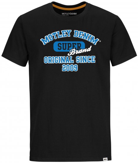 Motley Denim Exeter T-shirt Blue on Black - Tricouri - Tricouri Bărbați Mărimi Mari