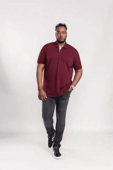 D555 Grant Polo Shirt Maroon - Tricouri polo - Tricouri Polo Bărbați Mărimi Mari
