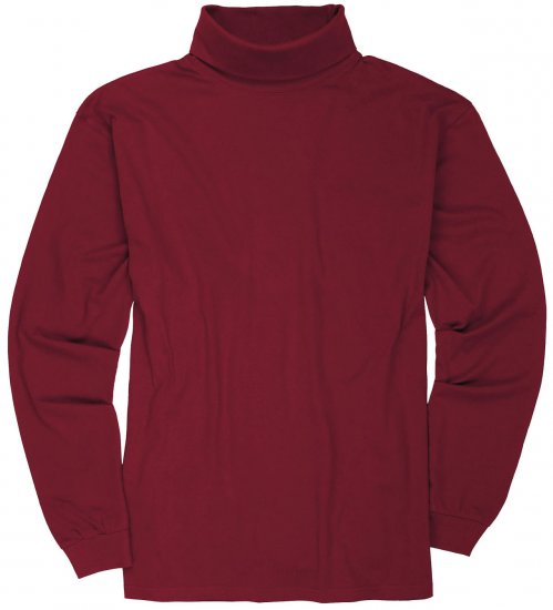 Adamo Fabio Comfort fit Turtleneck Long sleeve T-shirt Burgundy - Tricouri - Tricouri Bărbați Mărimi Mari