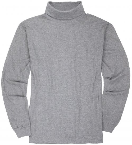 Adamo Fabio Comfort fit Turtleneck Long sleeve T-shirt Grey - Tricouri - Tricouri Bărbați Mărimi Mari