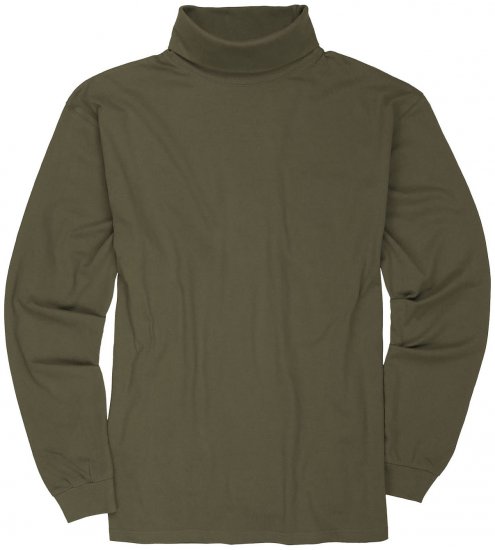 Adamo Fabio Comfort fit Turtleneck Long sleeve T-shirt Khaki - Tricouri - Tricouri Bărbați Mărimi Mari