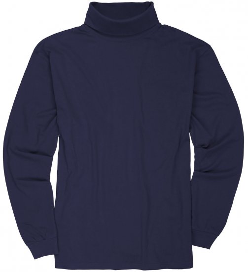 Adamo Fabio Comfort fit Turtleneck Long sleeve T-shirt Navy - Tricouri - Tricouri Bărbați Mărimi Mari
