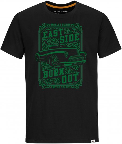 Motley Denim FILEY T-shirt Black - Tricouri - Tricouri Bărbați Mărimi Mari