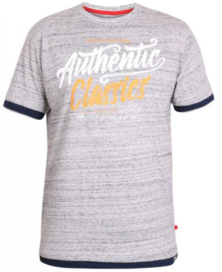 D555 Finn T-shirt Grey - Tricouri - Tricouri Bărbați Mărimi Mari
