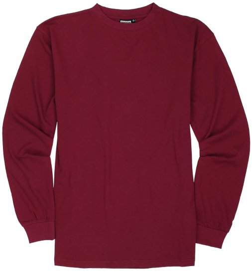 Adamo Floyd Comfort fit Long sleeve T-shirt Burgundy - Tricouri - Tricouri Bărbați Mărimi Mari
