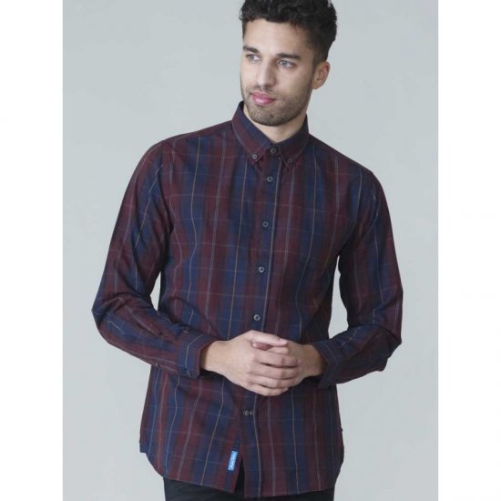 D555 Grady Long Sleeve Check Shirt - Cămăși - Cămăși Bărbați Mărimi Mari