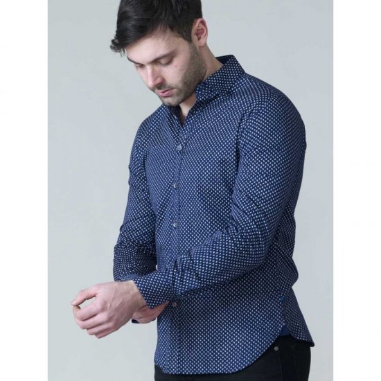 D555 Lavar Long Sleeve Diamond Printed Shirt - Cămăși - Cămăși Bărbați Mărimi Mari