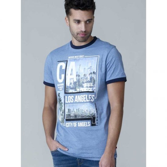 D555 Howie Fine Stripe T-shirt Blue - Tricouri - Tricouri Bărbați Mărimi Mari