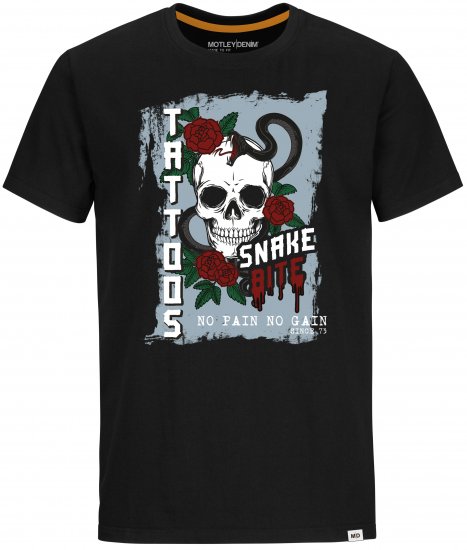 Motley Denim Franklin T-shirt Black - Tricouri - Tricouri Bărbați Mărimi Mari