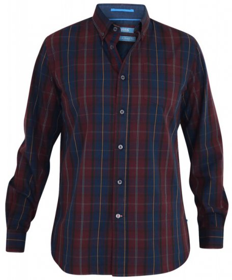 D555 Grady Long Sleeve Check Shirt - Cămăși - Cămăși Bărbați Mărimi Mari