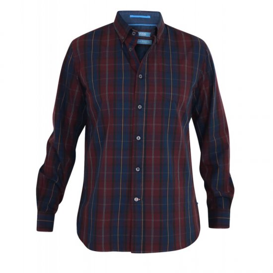 D555 Grady Long Sleeve Check Shirt - Cămăși - Cămăși Bărbați Mărimi Mari