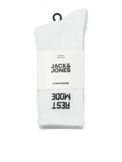 Jack & Jones Power Statements Șosete de tenis Alb 3-pack - Lenjerie intimă & costum baie - Lenjerie Intimă Bărbați Mărimi Mari
