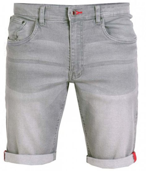 D555 Griffin Denim Shorts Grey - Pantaloni scurți - Pantaloni Scurți Mărimi mari Bărbați 