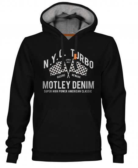 Motley Denim Halifax Hoodie Black - Pulovere & hanorace - Pulovere & Hanorace Bărbați Mărimi Mari