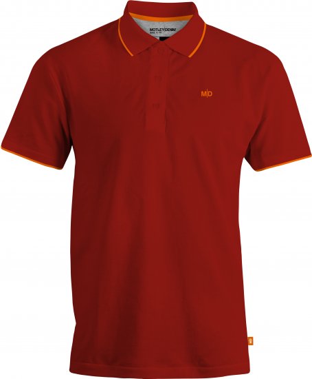 Motley Denim Helsinki Polo Red - Tricouri polo - Tricouri Polo Bărbați Mărimi Mari