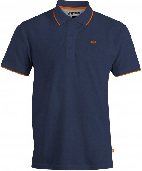 Motley Denim Helsinki Polo Dark Indigo - Tricouri polo - Tricouri Polo Bărbați Mărimi Mari