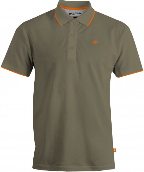 Motley Denim Helsinki Polo Dark Khaki - Tricouri polo - Tricouri Polo Bărbați Mărimi Mari
